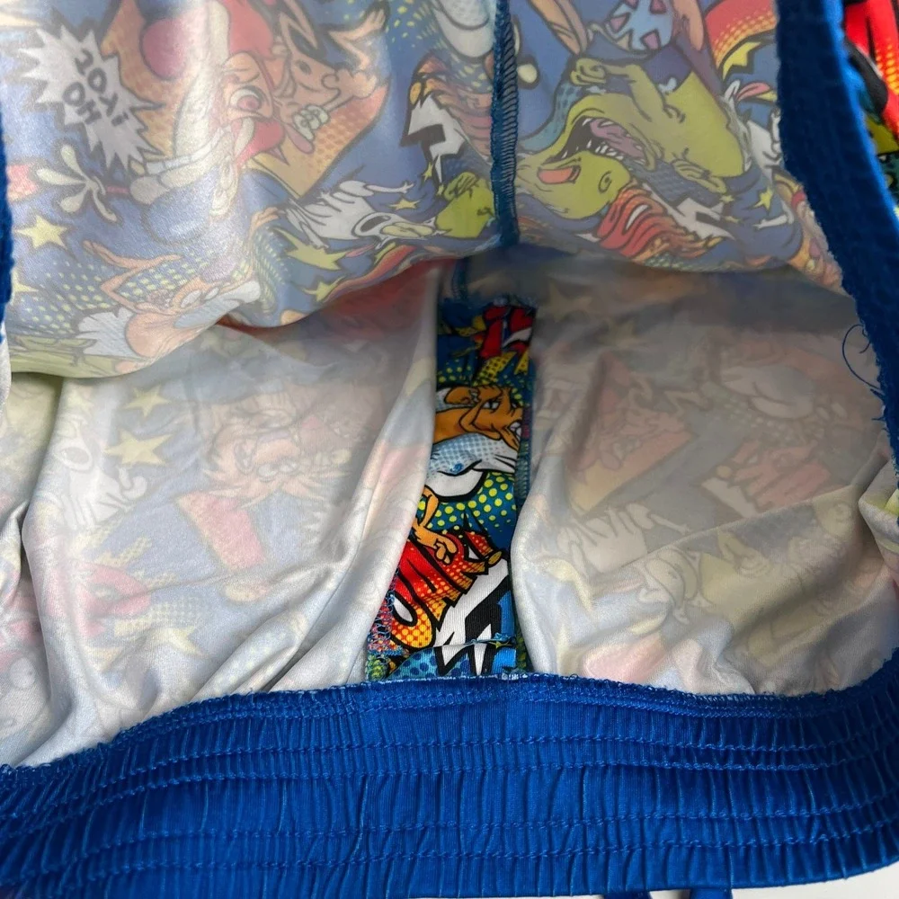 Ren & Stimpy Nickelodeon Happy Happy Joy Shorts‎ Pocket Drawstring Button XL